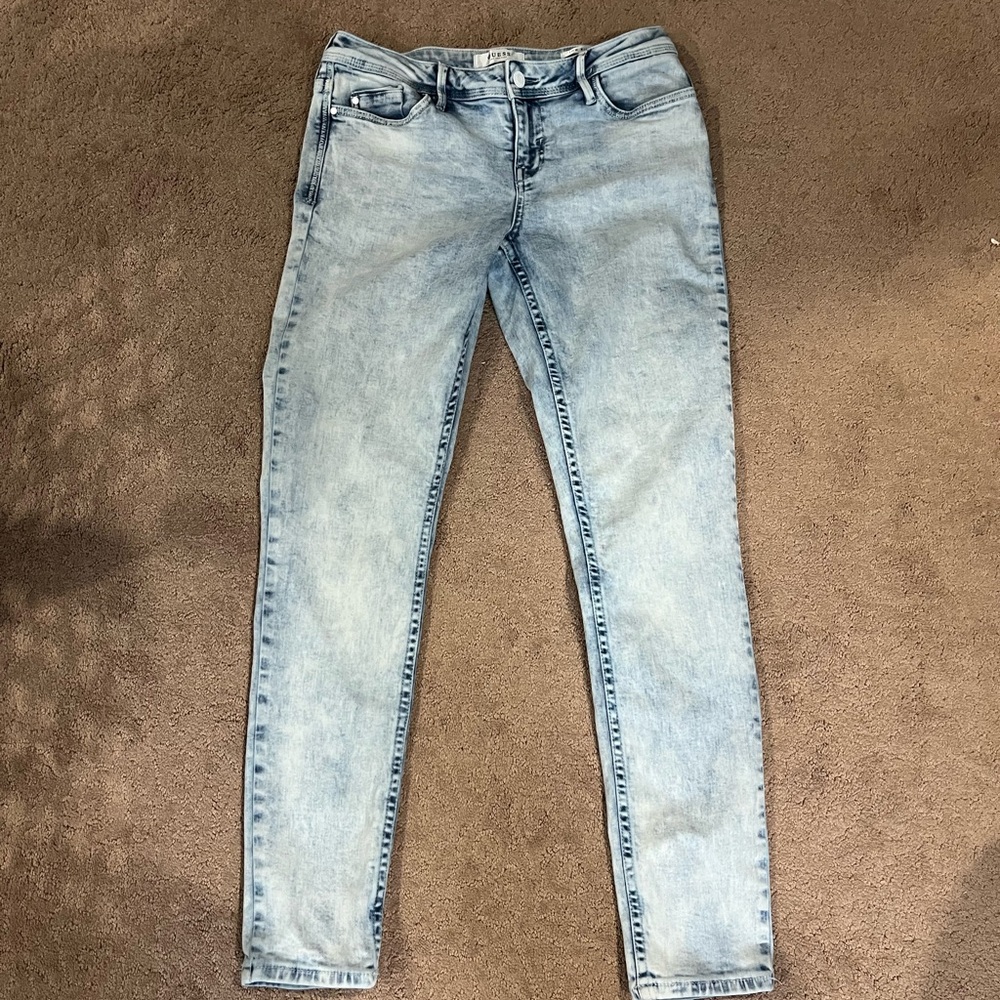 Guess Blue Skinny Jeans with acid wash look